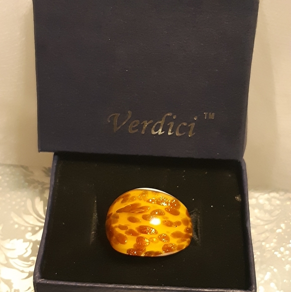 Vtg style handpainted glass ring| NIB| Verdici - Picture 4 of 6